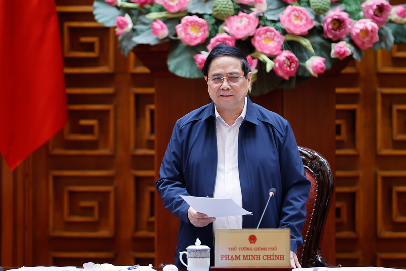 Thủ tướng Phạm Minh Chính phát biểu kết luận phiên họp. Ảnh: VGP/Nhật Bắc