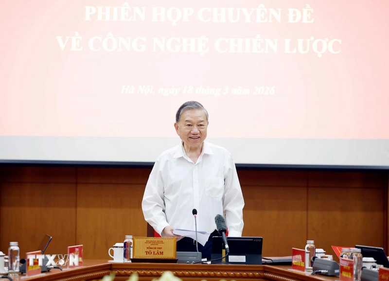 Tổng Bí thư Tô Lâm phát biểu chỉ đạo. Ảnh: Thống Nhất/TTXVN