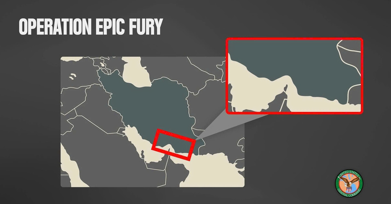Khu vực hứng bom xuyên phá của Mỹ nằm gần eo biển Hormuz.