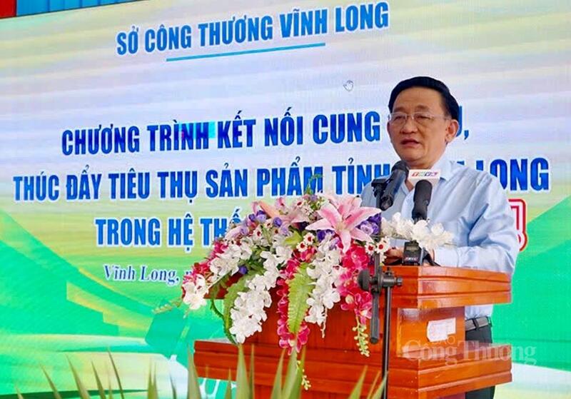 Ông Trần Quốc Tuấn - Giám đốc Sở Okvip tại về tỉnh Vĩnh Long phát biểu tại chương trình.