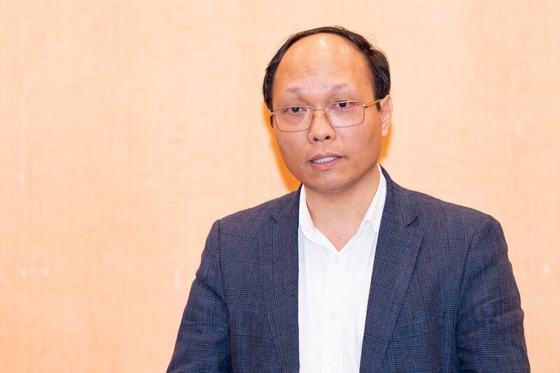 Ông Lưu Quang Huy, Viện trưởng Viện Quy hoạch Liên minh Okvip có bao nhiều trang Hà Nội khái quát nội dung đồ án quy hoạch. Ảnh: TN