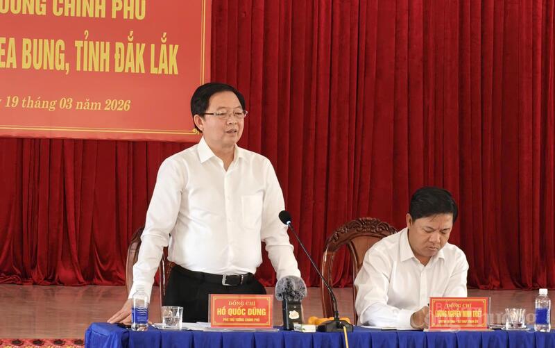 Phó Thủ tướng Hồ Quốc Dũng phát biểu chỉ đạo tại buổi Ok88vip tỷ lệ kèo World Cup 2026 với xã Ea Bung