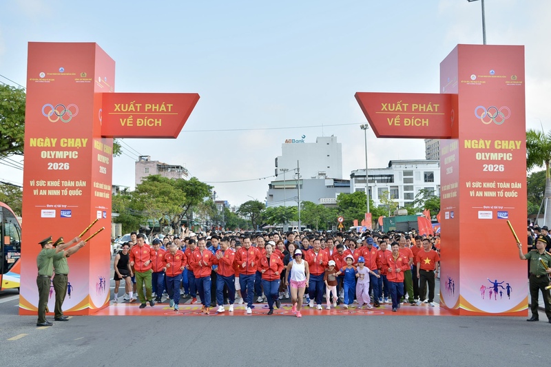 Gần 40.000 người tại TP. Đà Nẵng tham gia Ngày chạy Olympic “Vì sức khỏe toàn dân - Vì an ninh Tổ quốc” năm 2026. Ảnh: Ngọc Thảo