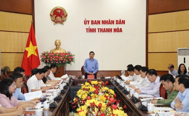 Ông Nguyễn Hoài Anh, Ủy viên Trung ương Đảng, Phó Bí thư Tỉnh ủy, Chủ tịch UBND tỉnh Thanh Hóa chủ trì Okvip69 Đăng ký cá cược nghe báo cáo tiến độ chuẩn bị Okvip69 Đăng ký cá cược xúc tiến đầu tư tỉnh Thanh Hóa năm 2026. Ảnh: Đỗ Đức