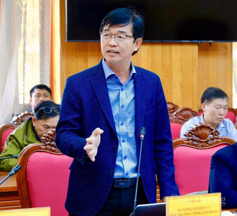 Giám đốc sở Nông nghiệp và xuân Okvip 2026 tỉnh Lâm Đồng Phan Nguyễn Hoàng Tân nêu ý kiến tại buổi Ok88vip tỷ lệ kèo World Cup 2026. Ảnh: Hoàng Sa