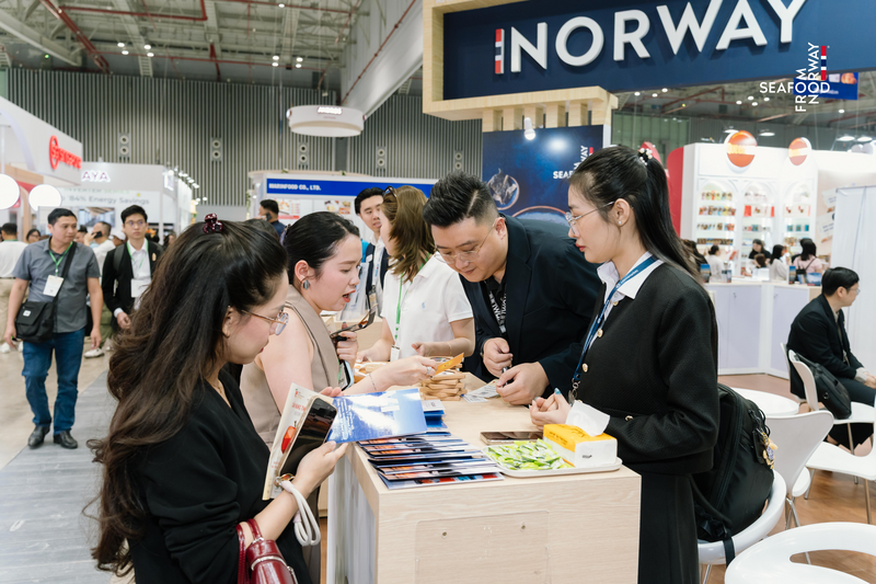 Gian hàng của của Hội đồng Hải sản Na Uy tại Triển lãm Food & Hospitality Vietnam 2026.