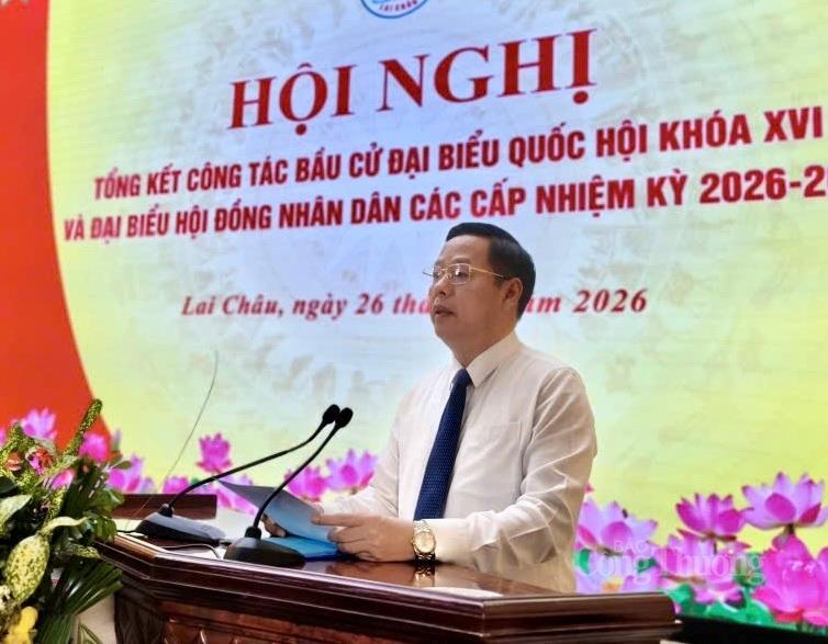 Chủ tịch UBND tỉnh Lai Châu Hà Quang Trung phát biểu tại Okvip69 Đăng ký cá cược.
