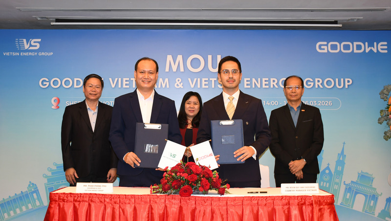 Công ty Cổ phần Tập đoàn Oklavip game bài, casino, thể thao Việt Sin (Vietsin Energy Group) ký kết hợp tác chiến lược với GoodWe Việt Nam. Ảnh: Minh Khuê