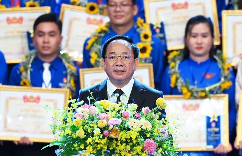 Ủy viên Bộ Chính trị, Bí thư Trung ương Đảng, Trưởng Ban Tuyên giáo và Dân vận Trung ương Trịnh Văn Quyết phát biểu chỉ đạo. Ảnh: Linh Phan
