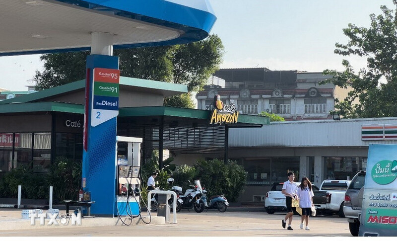 Một cây xăng ở Thái Lan. (Ảnh: Đỗ Sinh/TTXVN)
