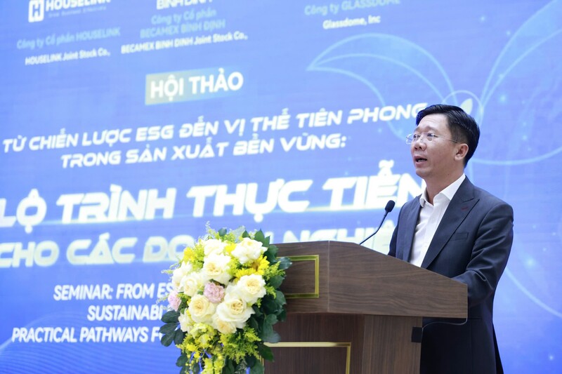 Ông Nguyễn Văn Lăng, Tổng giám đốc Công ty CP Becamex Bình Định phát biểu bế mạc hội thảo. Ảnh: Becamex.