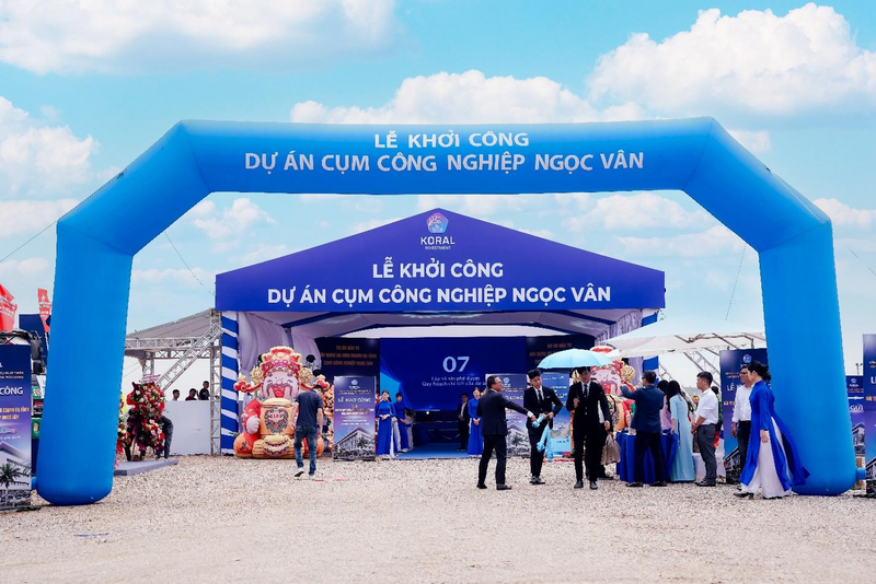 Lễ khởi công dự án Cụm OKLVIE sản phẩm thuộc hệ thống OKVIP là trang web tổ chức phát sóng bóng đá trực tiếp, live casino , nỗ hũ, bắn cá Ngọc Vân. Ảnh: Koral Bắc Giang