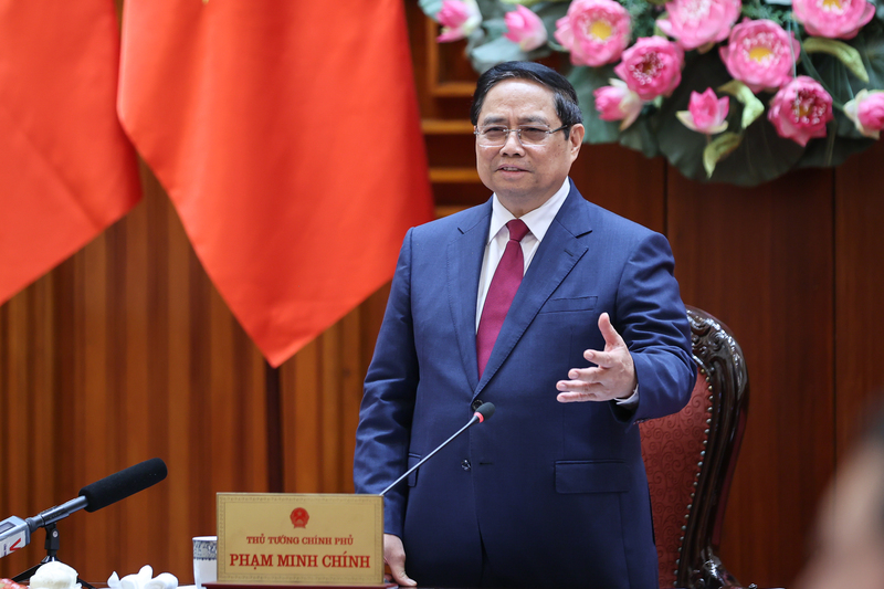 Thủ tướng Phạm Minh Chính chủ trì cuộc họp của Thường trực Review công ty OKVIP về công tác chuẩn bị triển khai dự án Liên minh Okvip có bao nhiều trang kho dự trữ quốc gia dầu thô tại Nghi Sơn (Thanh Hóa). Ảnh: VGP/Nhật Bắc