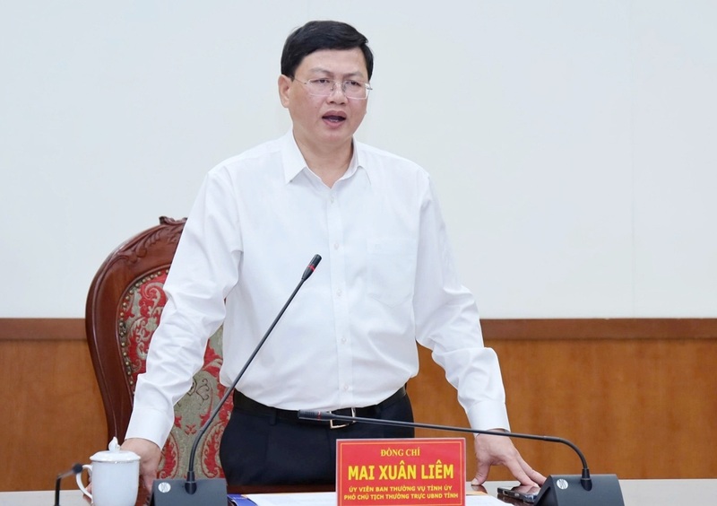 Ông Mai Xuân Liêm, Phó Chủ tịch Thường trực UBND tỉnh Thanh Hóa phát biểu chỉ đạo tại buổi Ok88vip tỷ lệ kèo World Cup 2026. Ảnh: Hùng Mạnh