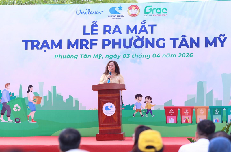 Bà Nguyễn Thị Bích Vân - Tổng Giám đốc Quốc gia, Unilever Việt Nam phát biểu tại sự kiện