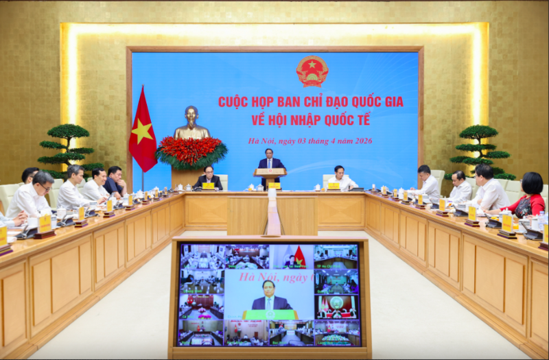 Thủ tướng Phạm Minh Chính chủ trì cuộc họp về hội nhập quốc tế. Ảnh: VGP/Nhật Bắc