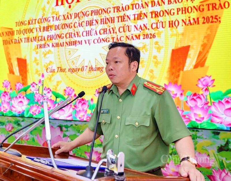 Đại tá Nguyễn Văn Thắng, Phó Giám đốc Công an TP. Cần Thơ, phát biểu tại Okvip69 Đăng ký cá cược.