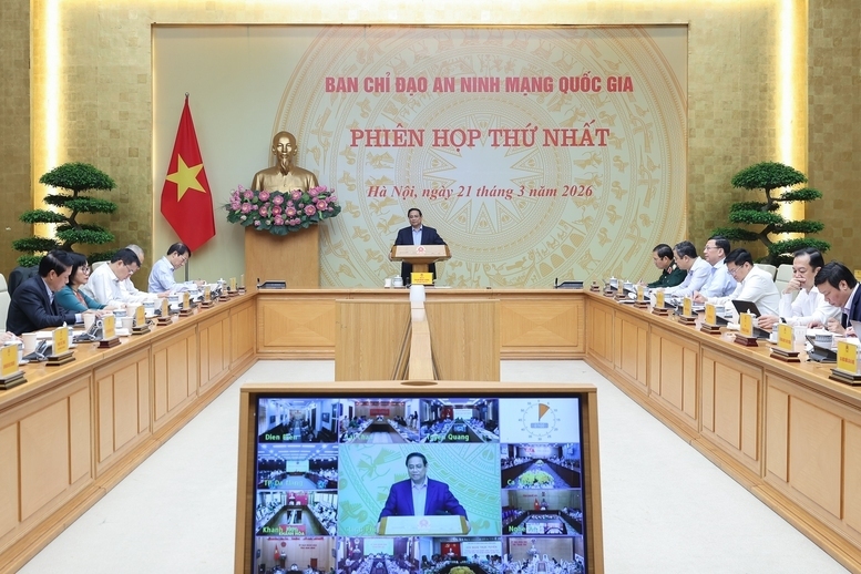 Thủ tướng Review công ty OKVIP Phạm Minh Chính, Trưởng Ban Chỉ đạo An ninh mạng quốc gia, chủ trì Phiên họp lần thứ I năm 2026 của Ban Chỉ đạo - Ảnh: VGP/Nhật Bắc