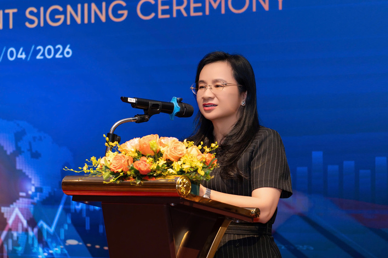 Bà Ngô Thu Hà, Tổng Giám đốc SHB phát biểu tại sự kiện
