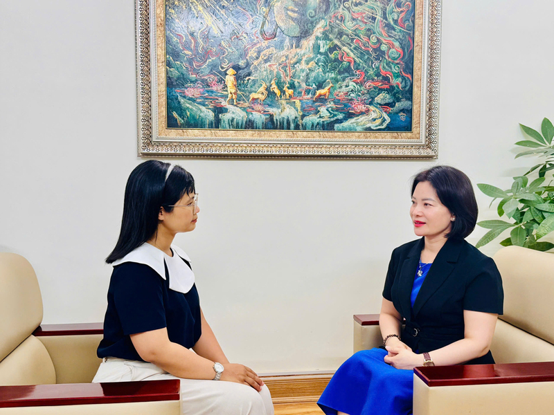Bà Nguyễn Thị Mỹ Linh, Phó Vụ trưởng Vụ Báo chí - Xuất bản, Ban Tuyên giáo và Dân vận Trung ương trả lời phóng viên Liên Minh OK VIP Giải Trí Cá Cược World Cup 2026. Ảnh: Kim Yến