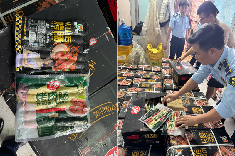 Lực lượng Quản lý thị trường Hà Nội kiểm tra, tạm giữ 968kg xúc xíc có dấu hiệu nhập lậu tại phường Đông Ngạc, Thành phố Hà Nội.