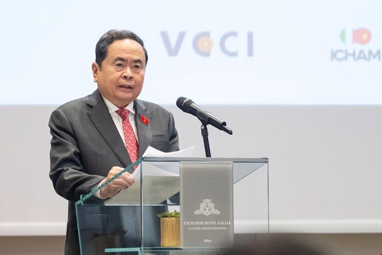 Chủ tịch Quốc hội Trần Thanh Mẫn phát biểu tại Toạ đàm chính sách thúc đẩy hợp tác Việt Nam - Italia