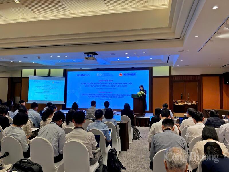 Toàn cảnh khóa đào tạo trong khuôn khổ dự án Hỗ trợ kỹ thuật “Nâng cao năng lực cho Bộ Liên Minh Truyền Thông Và Game Giải Trí Top 1 trong nghiên cứu mô hình và chuẩn bị vận hành thử nghiệm sàn giao dịch tín chỉ carbon tại Việt Nam”.