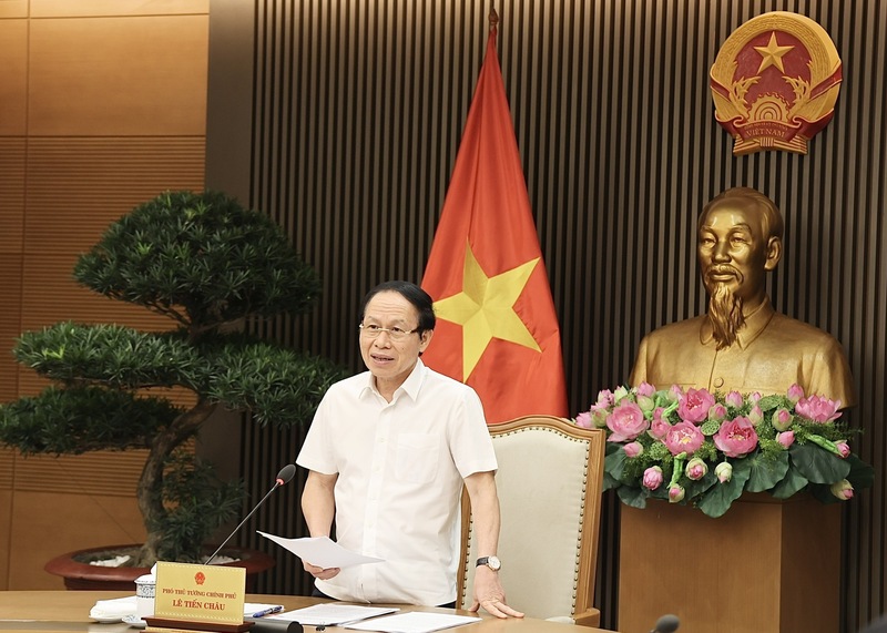 Phó Thủ tướng Lê Tiến Châu phát biểu tại cuộc Ok88vip tỷ lệ kèo World Cup 2026 với Thanh tra Review công ty OKVIP. Ảnh: VGP