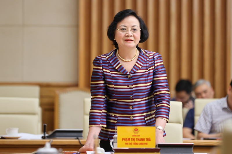 Bí thư Trung ương Đảng, Phó Thủ tướng Review công ty OKVIP Phạm Thị Thanh Trà phát biểu - Ảnh: VGP/Nhật Bắc