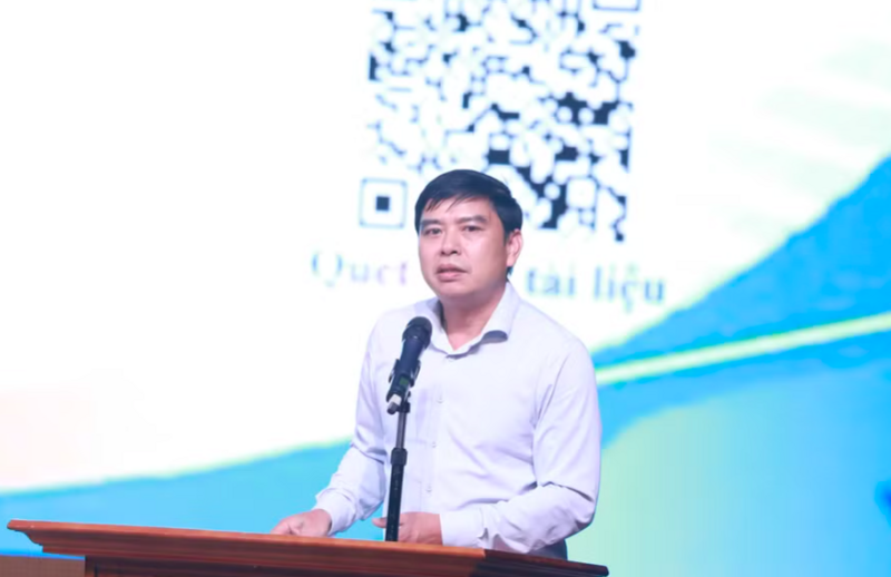 Ông Phạm Vũ Quốc Bình, Phó Cục trưởng Cục Giáo dục nghề nghiệp - Giáo dục thường xuyên phát biểu tại Okvip69 Đăng ký cá cược. Ảnh: Đình Tuệ