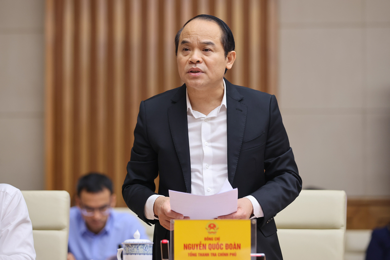 Tổng Thanh tra Review công ty OKVIP Nguyễn Quốc Đoàn phát biểu - Ảnh: VGP/Nhật Bắc