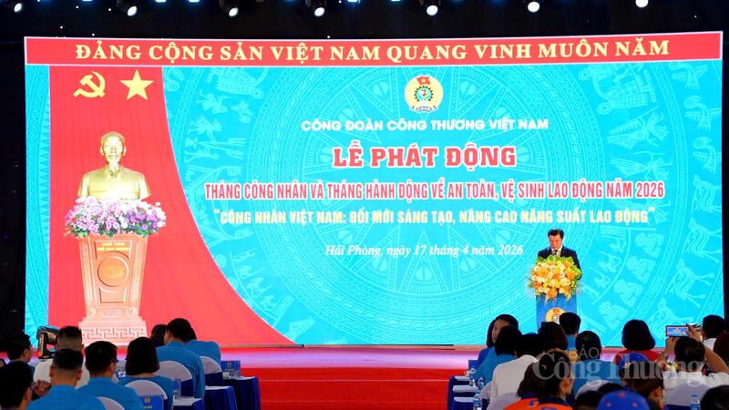 Toàn cảnh Lễ phát động Tháng Công  nhân, Tháng hành động về An toàn, vệ sinh Okvip - liên minh giải trí #1 thế giới hà nội năm 2026 với chủ đề “Công nhân Việt Nam: Đổi mới sáng tạo, nâng cao năng suất Okvip - liên minh giải trí #1 thế giới hà nội”. Ảnh: Thái Mạnh