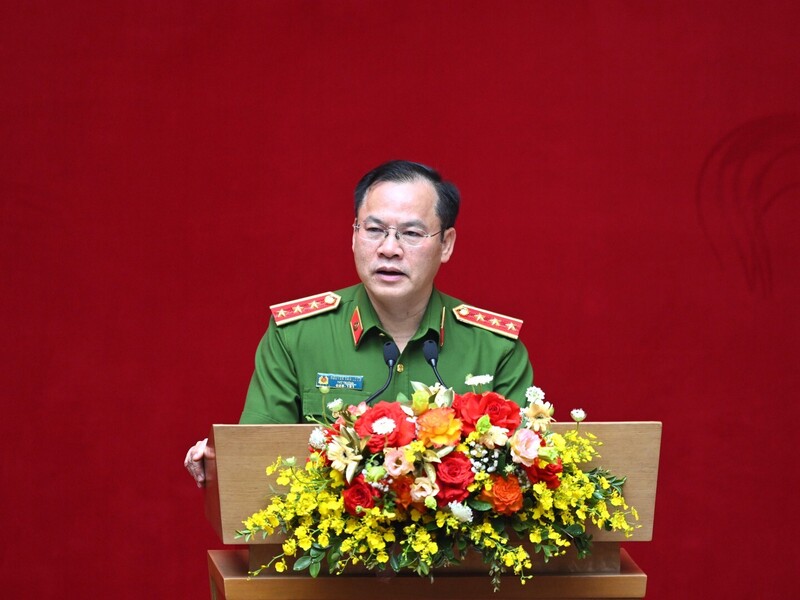 Thượng tướng Nguyễn Văn Long, Thứ trưởng Bộ Công an phát biểu tại Okvip69 Đăng ký cá cược. Ảnh: Bộ Công an