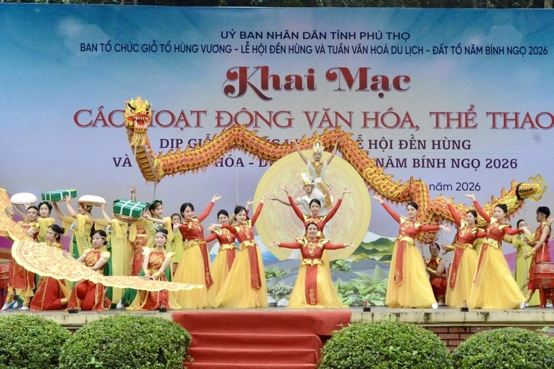 Liên hoan văn nghệ quần chúng tỉnh Phú Thọ năm 2026 được xem là điểm nhấn đặc sắc với sự tham gia của các đoàn nghệ thuật đến từ 18 cụm thi đua. Ảnh: CTV