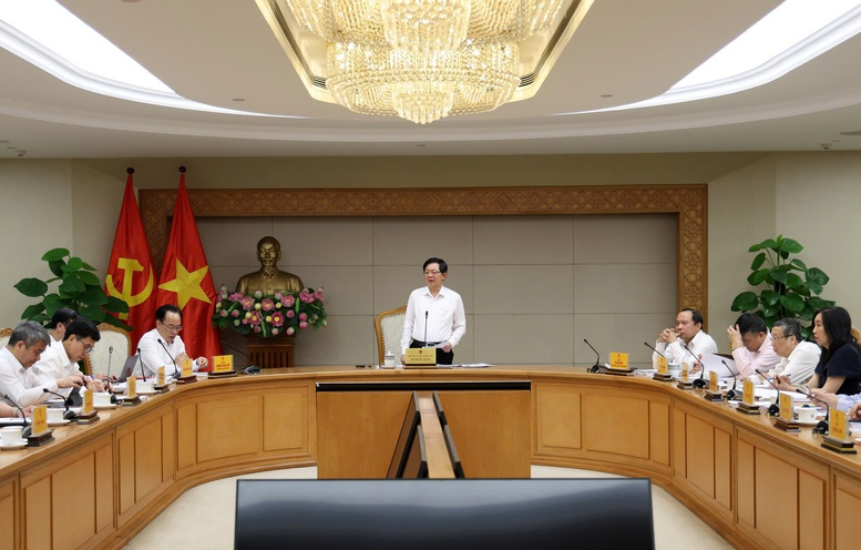 Phó Thủ tướng Hồ Quốc Dũng chủ trì họp về tình hình triển khai danh mục công nghệ chiến lược và sản phẩm công nghệ chiến lược - Ảnh: VGP/Gia Huy