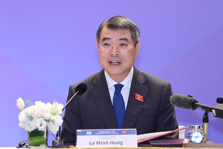 Thủ tướng: Quan hệ Việt Nam - Hàn Quốc hôm nay không chỉ dừng lại ở hợp tác thương mại hay đầu tư đơn thuần, mà đã chuyển sang một giai đoạn cao hơn, chiến lược và toàn diện hơn - Ảnh: VGP/Nhật Bắc