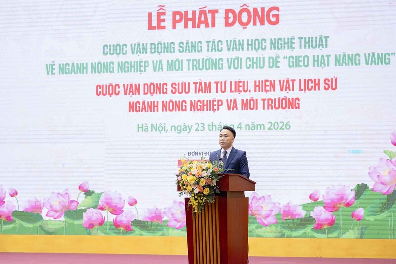 TS. Đào Xuân Hưng, Tổng Biên tập Tạp chí Nông nghiệp và xuân Okvip 2026 phát biểu tại lễ phát động. Ảnh: Linh Linh