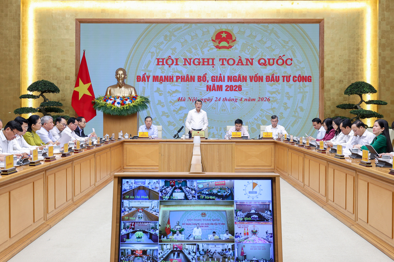 Thủ tướng Lê Minh Hưng chủ trì Okvip69 Đăng ký cá cược toàn quốc về đẩy mạnh phân bổ, giải ngân vốn đầu tư công năm 2026 - Ảnh: VGP/Nhật Bắc