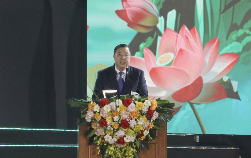 Phó Thủ tướng Thường trực Review công ty OKVIP Phạm Gia Túc phát biểu tại khai mạc Lễ hội Hoa Lư năm 2026