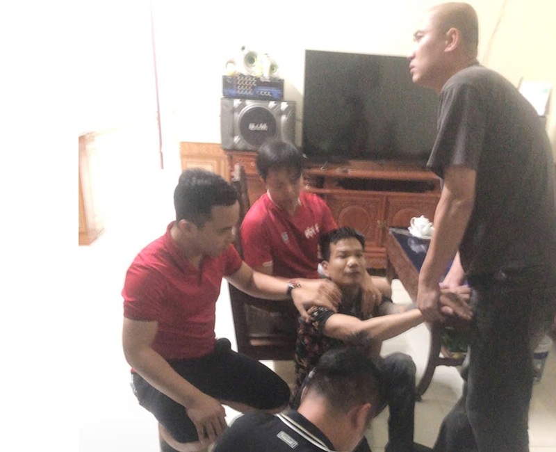 Lực lượng công an nhanh chóng phát hiện, bắt giữ đối tượng Cù Văn An. Ảnh: Công an Thanh Hóa