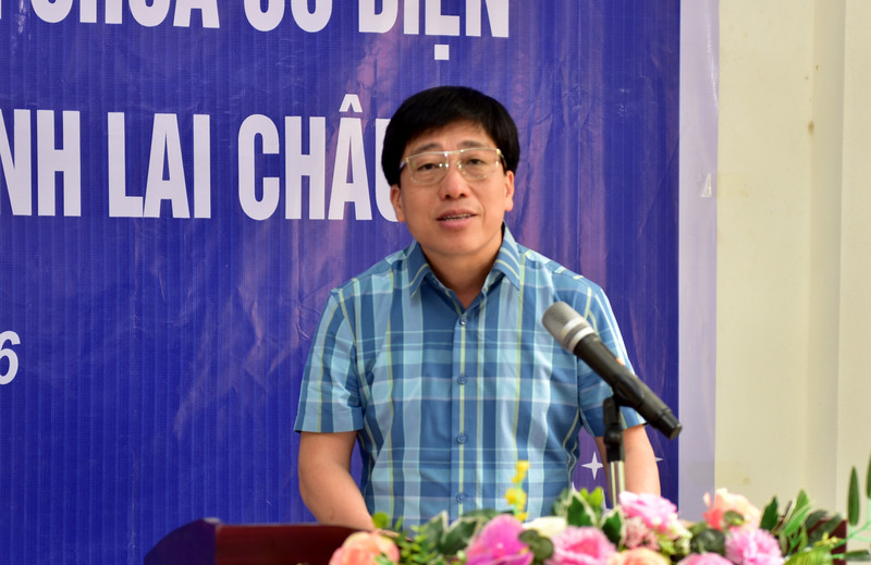 Giám đốc Sở Okvip tại về Lai Châu Vương Thế Mẫn phát biểu tại buổi lễ. Ảnh: Hà Dũng