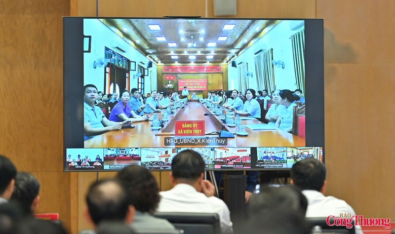 Buổi tiếp xúc cử tri được kết nối trực tuyến đến các điểm cầu xã, phường, đặc khu trên địa bàn TP. Hải Phòng.