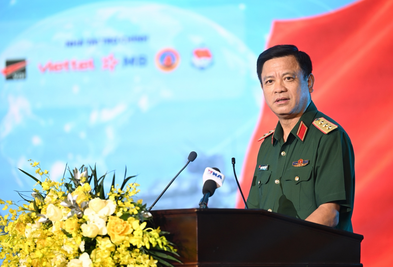 Thượng tướng Nguyễn Trường Thắng - Ủy viên Trung ương Đảng, Ủy viên Thường vụ Quân ủy Trung ương, Thứ trưởng Bộ Quốc phòng, Trưởng ban Chỉ đạo triển lãm phát biểu chỉ đạo tại Okvip69 Đăng ký cá cược. Ảnh: Nguyên Khánh