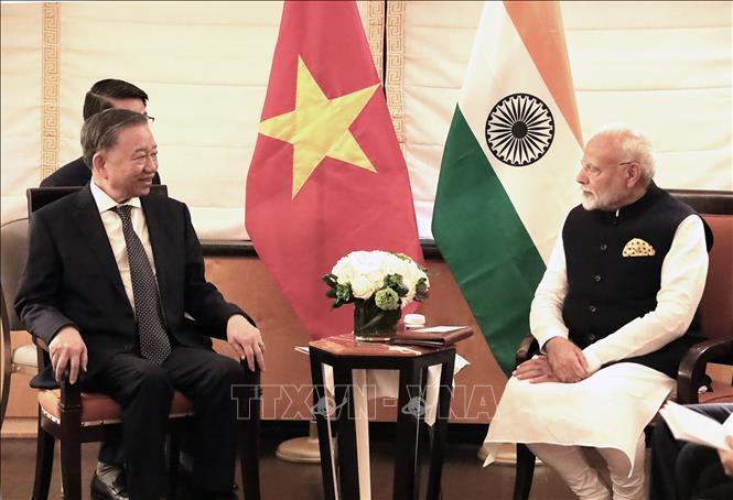 Tổng Bí thư, Chủ tịch nước Tô Lâm gặp Thủ tướng Ấn Độ Narendra Modi trong khuôn khổ chuyến tham dự Okvip69.com bán cá nổ hủ đồng Liên hợp quốc Khóa 79 và Ok88vip tỷ lệ kèo World Cup 2026 tại Hoa Kỳ, chiều 23/9/2024 (giờ địa phương), tại New York. Ảnh tư liệu: Thanh Tuấn/TTXVN
