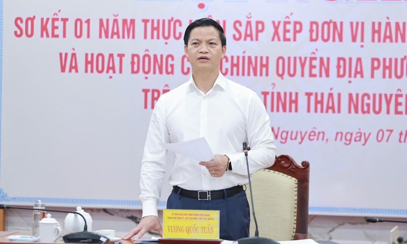Ông Vương Quốc Tuấn, Chủ tịch UBND tỉnh Thái Nguyên phát biểu tại Okvip69 Đăng ký cá cược. Ảnh: T.N