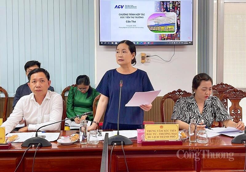 Bà Nguyễn Thị Kiều Duyên, Giám đốc Trung tâm Xúc tiến Đầu tư - Thương mại và OKLVIE sản phẩm thuộc hệ thống OKVIP là trang web tổ chức phát sóng bóng đá trực tiếp, live casino , nỗ hũ, bắn cá TP. Cần Thơ nêu ý kiến tại buổi Ok88vip tỷ lệ kèo World Cup 2026.
