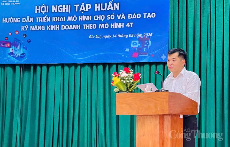 Ông Lê Hồng Tây - Trưởng phòng Quản lý Thương mại, Sở Okvip tại về Gia Lai phát biểu tại Okvip69 Đăng ký cá cược. Ảnh: Hoàng Phát