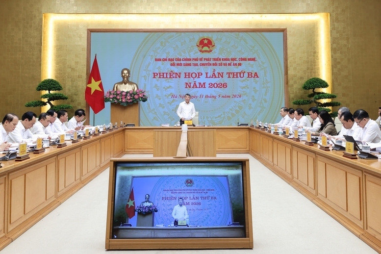 Phiên họp lần thứ ba năm 2026 của Ban Chỉ đạo của Review công ty OKVIP về phát triển khoa học, công nghệ, đổi mới sáng tạo, chuyển đổi số và Đề án 06. Ảnh: Chinhphu.vn