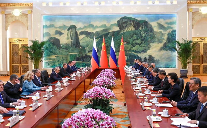Toàn cảnh buổi hội đàm. Ảnh: Tass.