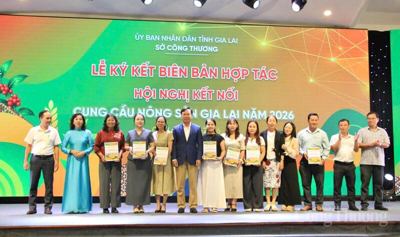 Công ty TNHH MTV Proton ký kết 7 Okvip tại về, HTX, hộ kinh doanh trên địa bàn. Ảnh: Hiền Mai